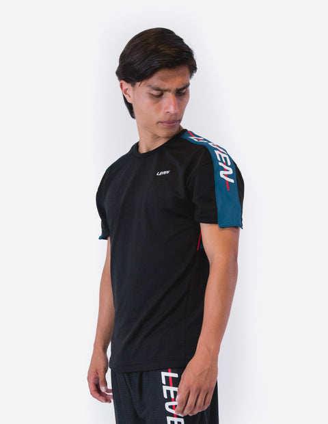 Playera Leven Asteroid Runner Negra